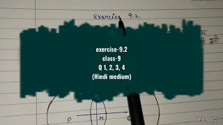 exercise92 class9 Hindi medium [upl. by Euqinay]