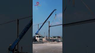 Timelapse of the prefabricated steel building assembly process steelstructure timelapse [upl. by Atiuqihc572]