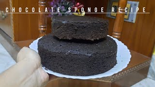 PERFECT CHOCOLATE SPONGE RECIPE SOFT CHOCOLATE SPONGE RECIPE EASY SPONGE RECIPE Heavenly Bakes [upl. by Aleck]