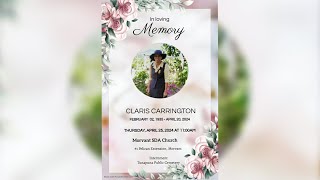 Funeral Service  In loving memory of Claris Carrington  25th April 2024 [upl. by Glorianna606]