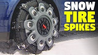 ClipOn Tire Spikes For Snow  Spikes Spider [upl. by Yelwar]