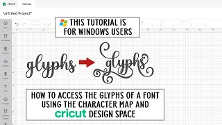 Cricut  How to add PUA Glyphs to Text on Design Space [upl. by Ellehcan]