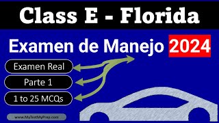 Examen Para Licencia de Conducir en Florida Class E 2024 Preguntas y Respuestas [upl. by Dj478]