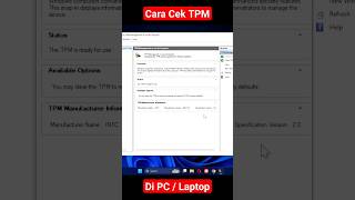 Cara Cek TPM Komputer atau Laptop windows11 tutorialkomputer tutorial [upl. by Dagall635]