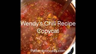 Wendy’s Copycat Chili Recipe [upl. by O'Driscoll768]