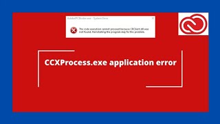 CCXProcessexe application error problem solve [upl. by Nytsirt33]