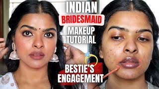 Indian Bridesmaid Makeup Tutorial for BROWN DUSKY skin  GRWM Besties ENGAGEMENT  Shalini Mandal [upl. by Nolly]