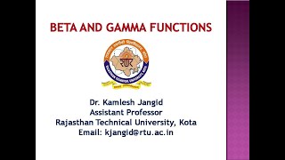 Beta and Gamma functions Engineering Mathematics1 RTU Mathematics [upl. by Ymorej]