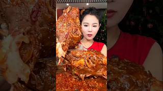 Spicy Lambs Head Part 1 mukbang short [upl. by Enomor47]