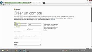 Internet  Outlookcom  création dun compte [upl. by Eyllom]