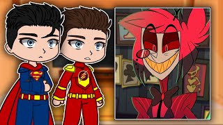 Justice League React To Alastor  Hazbin Hotel  DC  Gacha react [upl. by Ringler777]