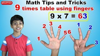 Learn 9 Times Multiplication Table  FINGERS  Easy and fast way to learn  Math Tips and Tricks [upl. by Ilahsiav]