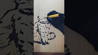 Wood burning art pyrographyart cat [upl. by Daugherty]