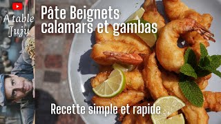 Recette de Beignets  Calamars Gambas et Légumes Courgettes Aubergines avec Pâte Facile [upl. by Flieger]