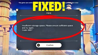 How To Fix Genshin Impact Insufficient Storage Space Problem on Android ৷ Fix Code9907 problem [upl. by Enoyrt]