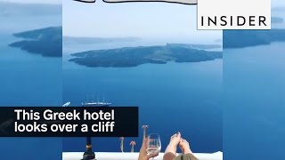 Greek Hotel Cascades Down The Side Of A Cliff [upl. by Noteloc]