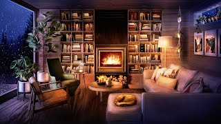 Cozy Living Room Ambience  8 Hours Rain amp Thunderstorm Sounds with Crackling Fireplace [upl. by Siger886]