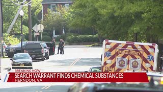 Herndon police evacuate homes after chemical substances found during search [upl. by Natanoj]