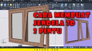 Cara membuat Jendela 3D 2 Pintu di Autocad autocad jendela 3d [upl. by Florinda976]