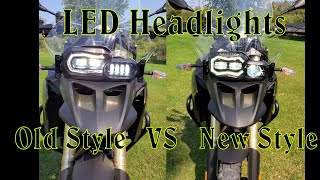 Comparing BMW F800GS New LED Headlight VS Old Style LED Headlight [upl. by Enaywd]