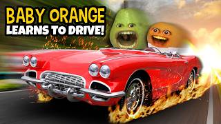 BABY ORANGE learns to DRIVE Annoying Orange [upl. by Ecirual]