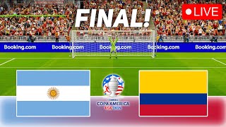 ARGENTINA vs COLUMBIA LIVE 🔴 Final COPA AMERICA 2024  Full Game all Goals  Today Match Simulation [upl. by Sayed]