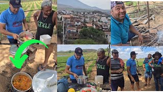 ALMOÇO NO SITIO  CARNE DE PORCO GUIZADO E FEIJAO VERDE ACAMPAMENTO DOS AMIGOS E COLEGAS [upl. by Ttezil231]