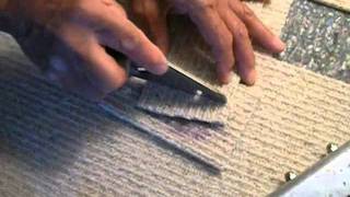 How To Cut Out An Ink Stain In Carpet And Invisibly Patch It [upl. by Ramahs]