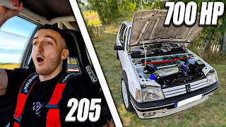 LE MONSTRE 👹  700CV DANS UNE PEUGEOT 205☄️😈 [upl. by Alliuqet]