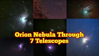 Comparing Orion Nebula Through Seven Telescopes Imaging Astrophotography Cell phone Mobile [upl. by Atinrahc]