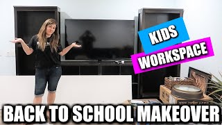 BACK TO SCHOOL ROOM MAKEOVER  NEW DIY SCHOOL from HOME WORKSPACE REVEAL  DIY Kids Desk Set Up [upl. by Aglo]