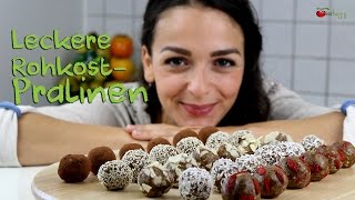 Leckere vegane RohkostPralinen super einfach amp gesund Energy Balls [upl. by Nhabois]