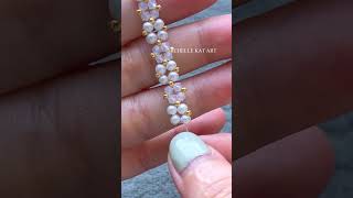 1 minute how to make beaded ring bracelet making ring with pearl 3mm amp bicone 3mm easy diy [upl. by Augusto206]