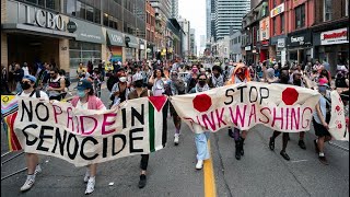 PROTESTING AT PRIDE Ad hoc group justifies reason for stopping Torontos parade [upl. by Cerracchio]