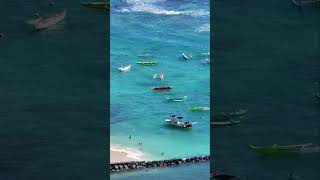 Colorful Canoes at Outrigger Beach Club Honolulu Hawaii 🛸🛶 [upl. by Eikcid]