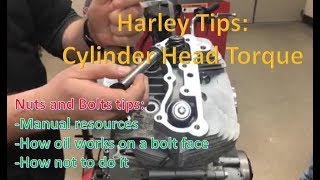 How to install a Harley Davidson cylinder head using a torque angle method Tips for all bolts [upl. by Bonnes]