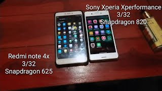 Sony Xperia Xperformance vs Redmi Note 4X test speed [upl. by Nuris]