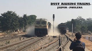 धुल उड़ाती तेज़ सुपरफास्ट ट्रेनें । Heavy Dust Storm Created By Superfast Trains  Indian Railways [upl. by Robinet]