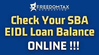 How To Check Your SBA EIDL Loan Balance Online [upl. by Odnalor]