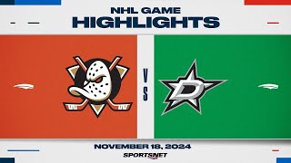 NHL Highlights  Ducks vs Stars  November 18 2024 [upl. by Sanchez]