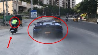 Insane Lamborghini Performante Acceleration  Hyderabad India [upl. by Ibib]