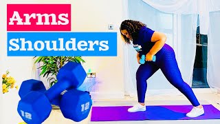 Power arms and shoulders Ultimate Dumbbell Workout for beginners  Movember 18💜 [upl. by Sungam]