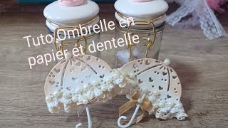 Comment faire une ombrelle en papier et dentelle facile [upl. by Lanam]