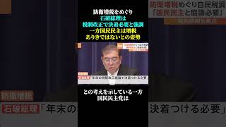 【防衛増税】石破総理は税制改正で決着必要と強調、一方国民民主は増税ありきではないとの姿勢。 玉木雄一郎 石破茂 国民民主党 [upl. by Lawler578]