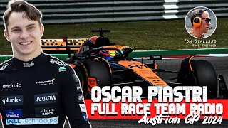 OSCAR PIASTRI FULL RACE TEAM RADIO  2024 AUSTRIAN GRAND PRIX [upl. by Alin890]