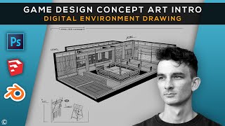 Game Design Concept Art Intro Digital Environment Drawing  Introduction Trailer [upl. by Wrench]