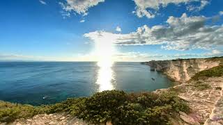 Panorama sur la réserve naturelle des bouches de Bonifacio en Corse depuis le phare de Pertusato [upl. by Ursulina]