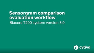 Sensorgram comparison evaluation workflow  Biacore™ T200 Software v30  Cytiva [upl. by Ecirtal]