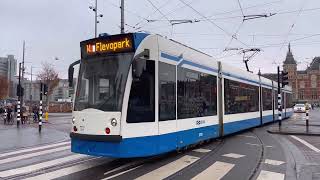 Centraal Station Amsterdam tram spotting  Amsterdam city centre Netherlands 🇳🇱 [upl. by Sublett415]