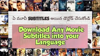 Subtitles download in Telugu  download Subtitles for Any Language Movie Any Language Movi Subtitle [upl. by Accem32]